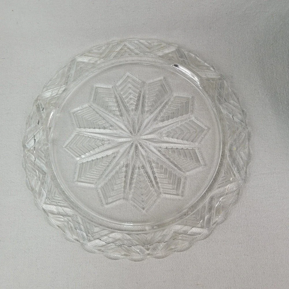 Vintage Spun Aluminum Cake Carrier Dome with Pressed Glass Platter Base Set